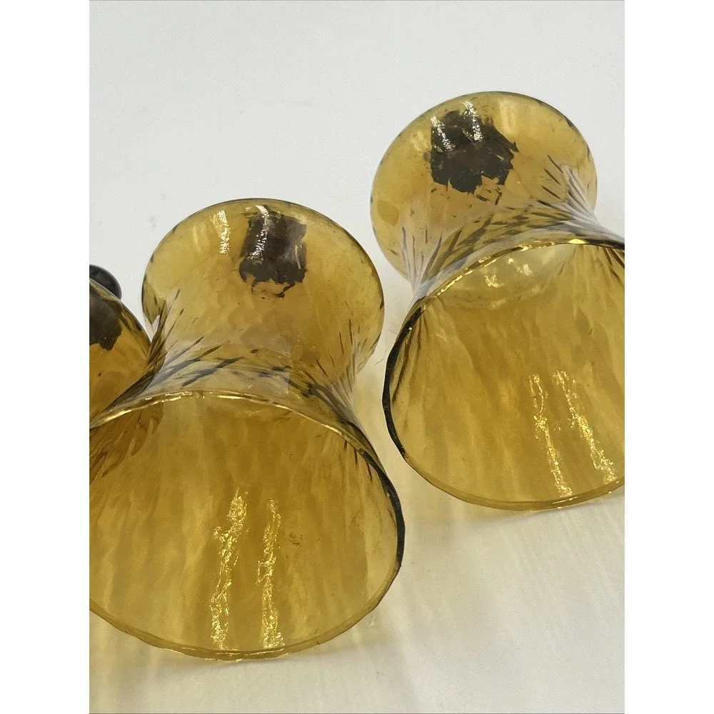 Set Of 4 Vintage Peg Votive Candle Holder Sconce Amber Glass Honeycomb HOMCO
